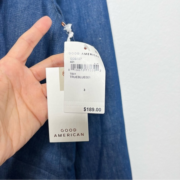 NWT Good American Denim Blazer True Blue Size Large - Picture 7 of 8